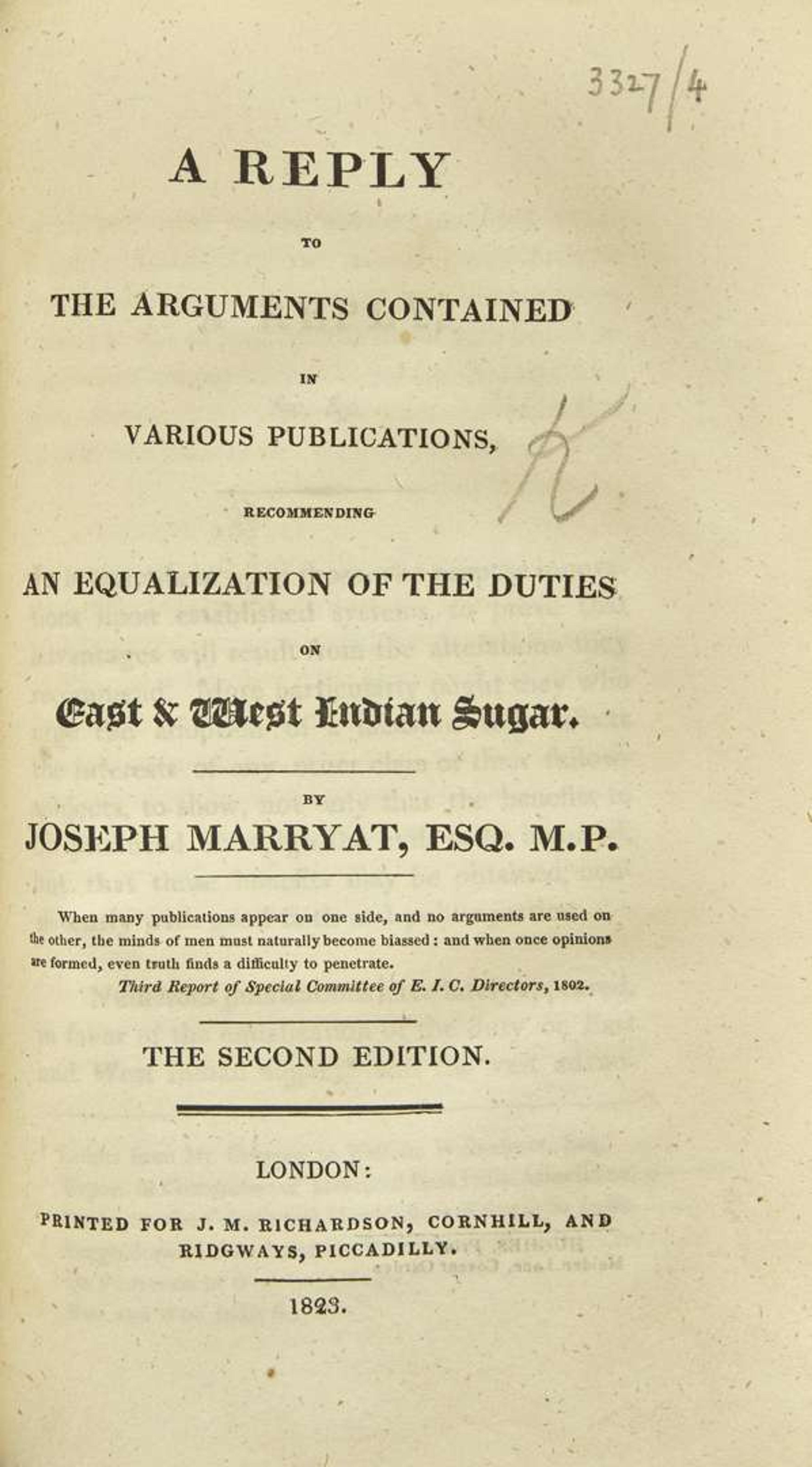 [British Isles] [Sugar Trade] Sammelband of 4 Pamphlets