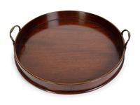 A Regency Mahogany Circular Serving Tray with Brass Handles — 19TH CENTURY