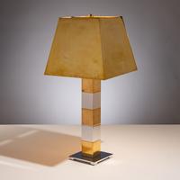 Attributed to Karl Springer 20th Century — Brass and chrome table lamp