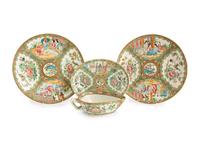 A Group of Chinese Rose Medallion Porcelain Articles