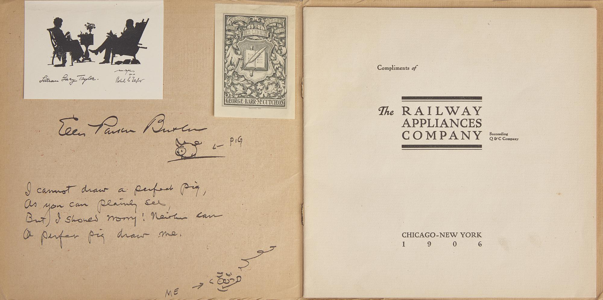 Butler, Ellis Parker. Group of 2 Inscribed Editions of "Pigs is Pigs"