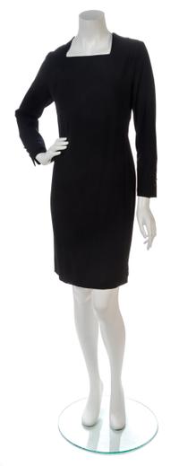 A Chanel Black Wool Dress, Size 44.
