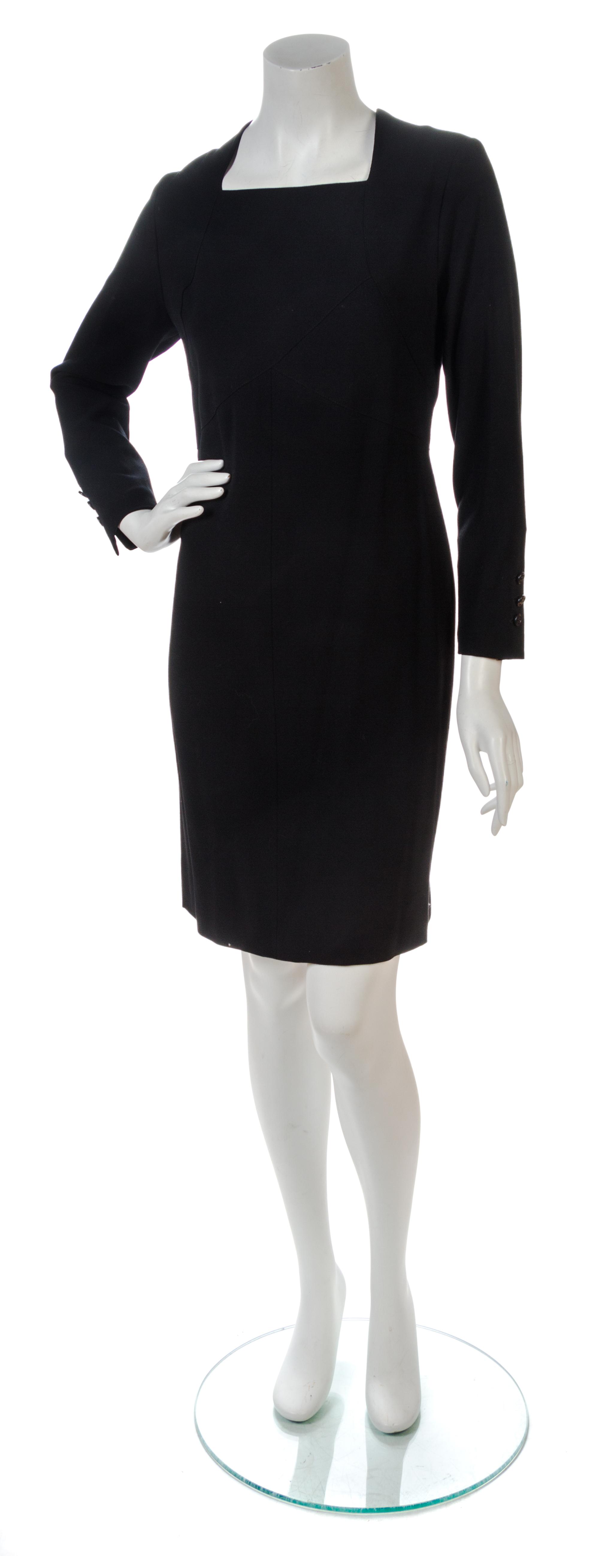 A Chanel Black Wool Dress, Size 44.