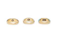 SET OF DIAMOND AND HARDSTONE RINGS