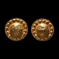 A Pair of Nariño Gold Ear Ornaments