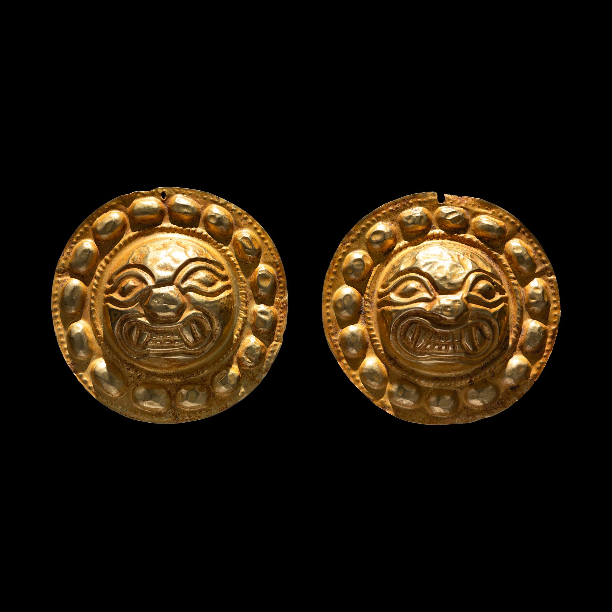 A Pair of Nariño Gold Ear Ornaments