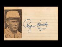 A Vintage Rogers Hornsby Signed Autograph Index Card (BAS Beckett Authentication Services Certified),