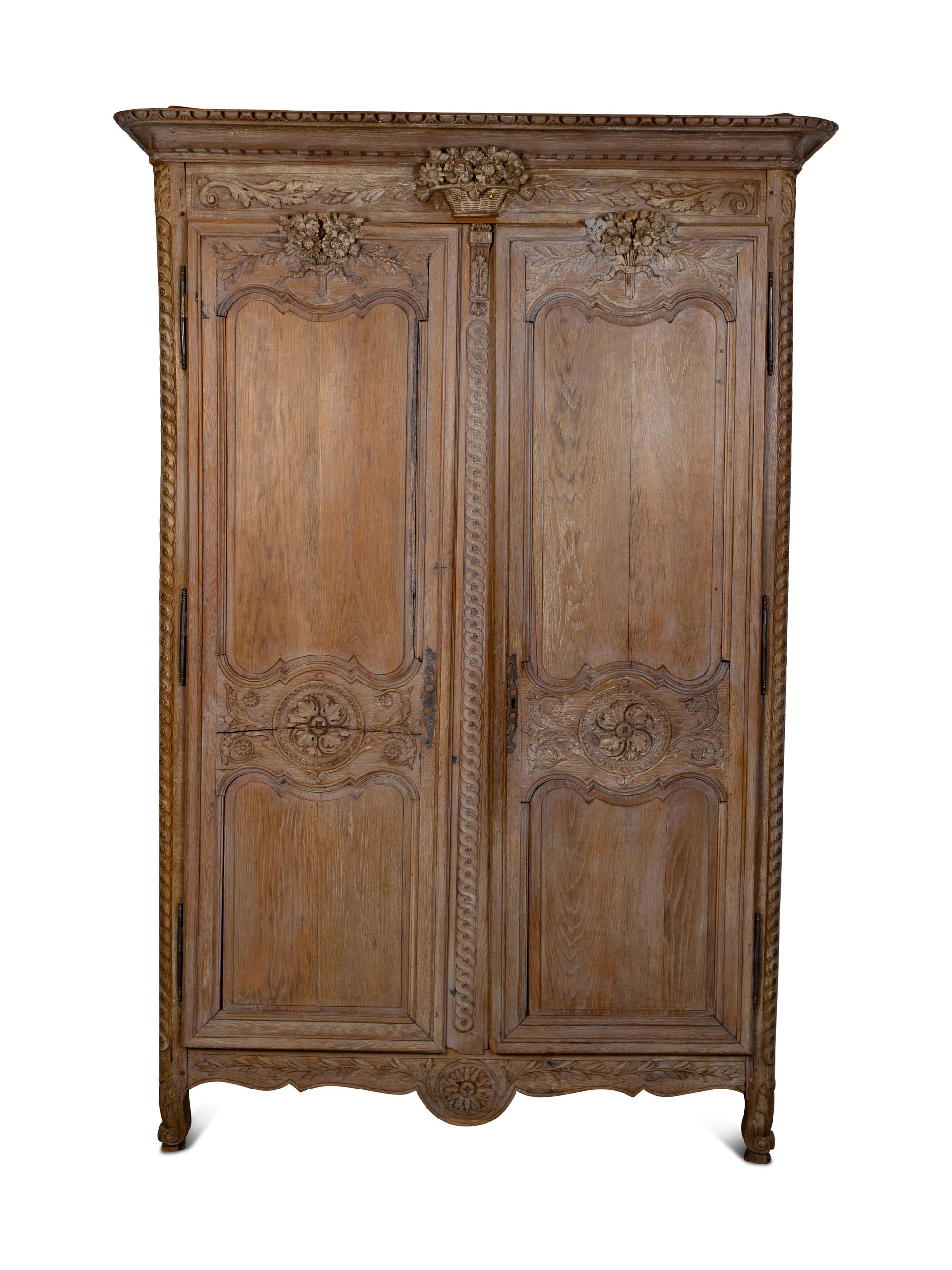 A Louis XVI Cerused Oak Armoire