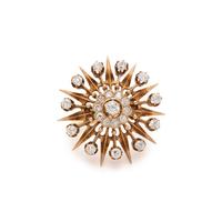 YELLOW GOLD AND DIAMOND STARBURST RING