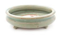 A Small Celadon Glazed Porcelain Incense Burner Diameter 5 3/4 inches.