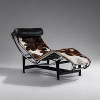 LC4 Style Adjustable Cowhide Chaise Lounge After Cassina, Italy