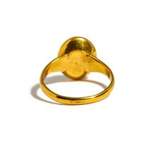 A Roman Banded-Agate Ring Stone with the God Mercury — Set in a gold ring