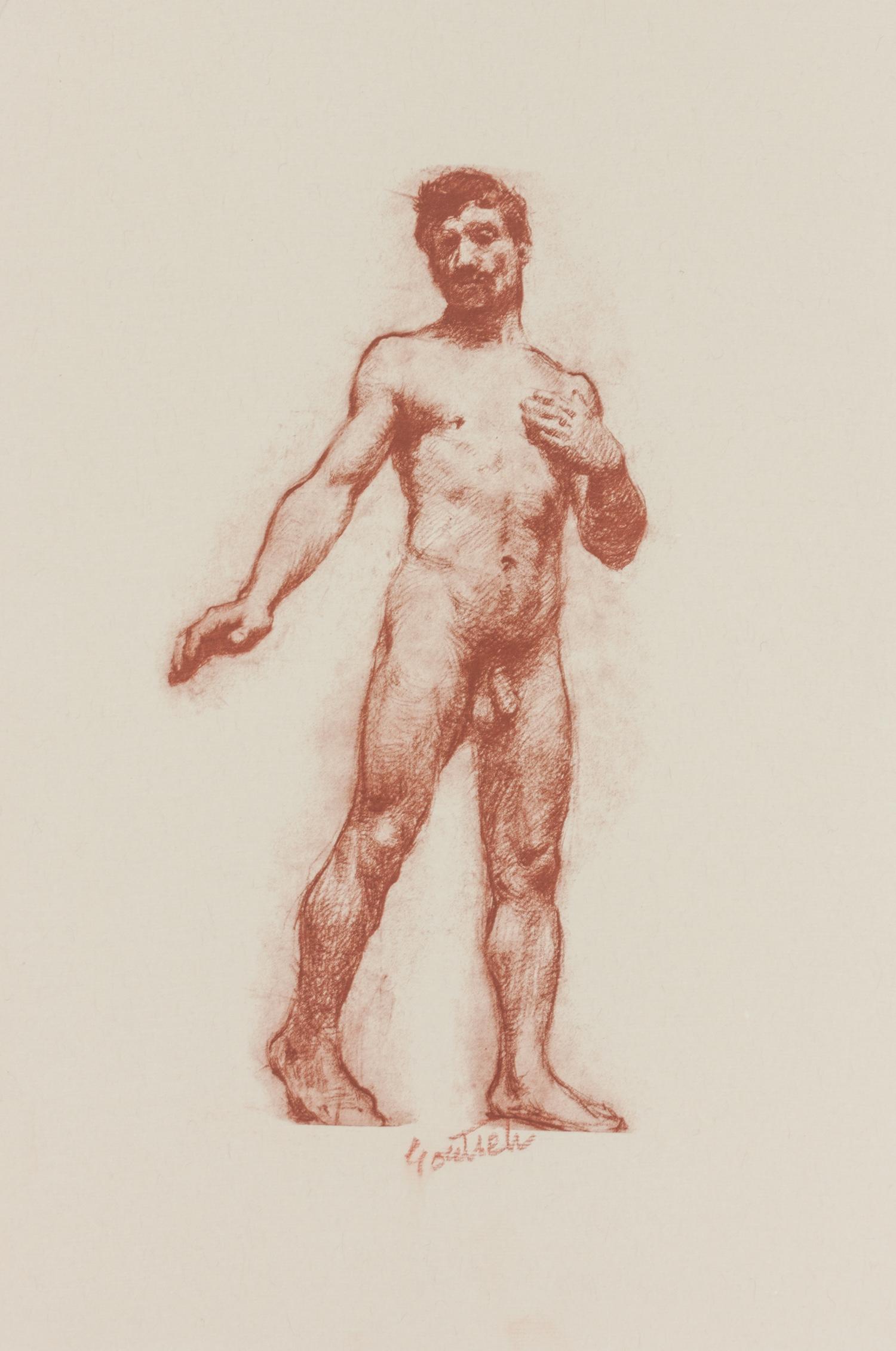 Gustav Goetsch, (American, 1877-1969), Four works: Figural Studies and Self-Portrait