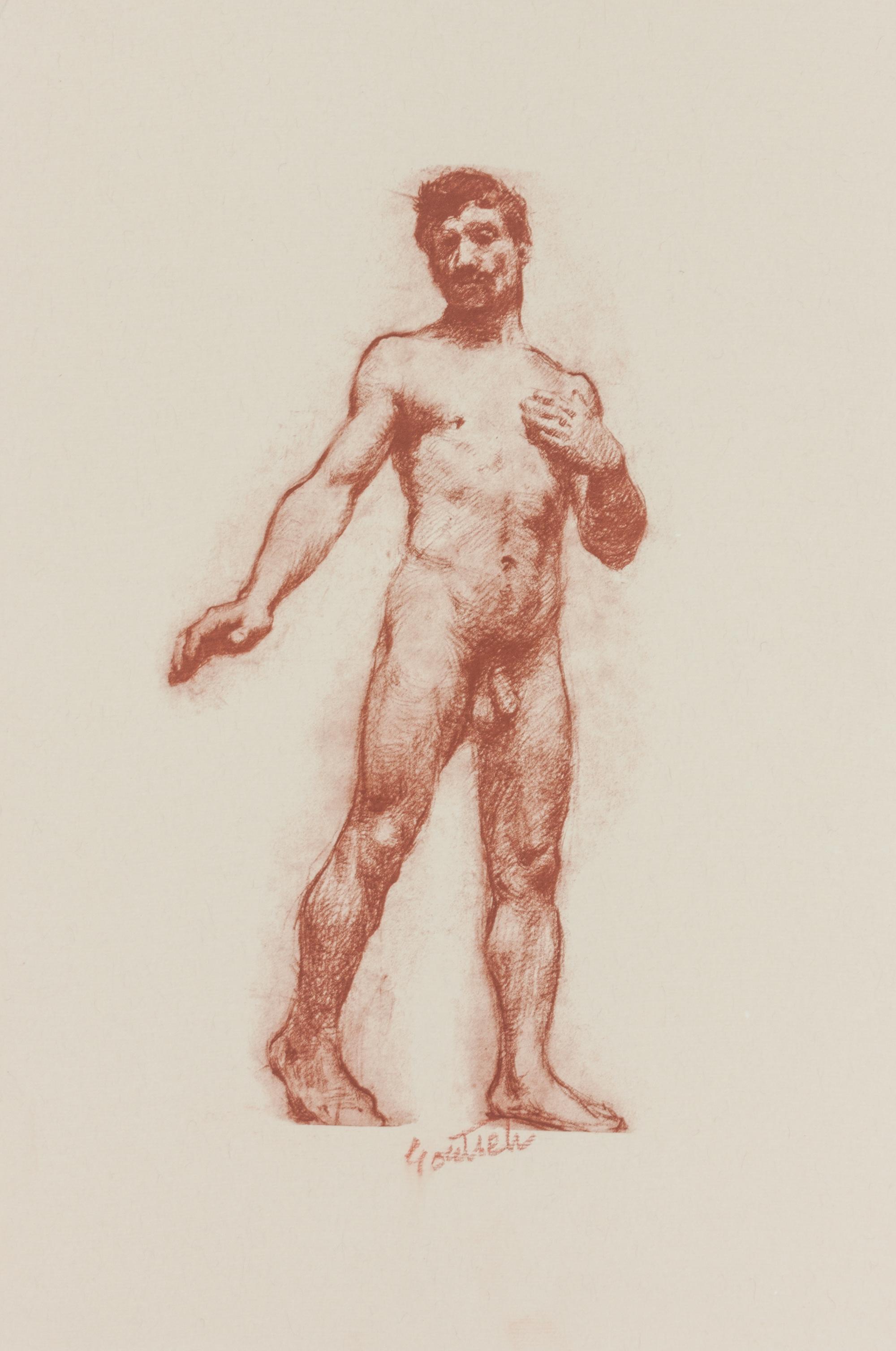 Gustav Goetsch, (American, 1877-1969), Four works: Figural Studies and Self-Portrait