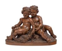 A French Terra Cotta Figural Group