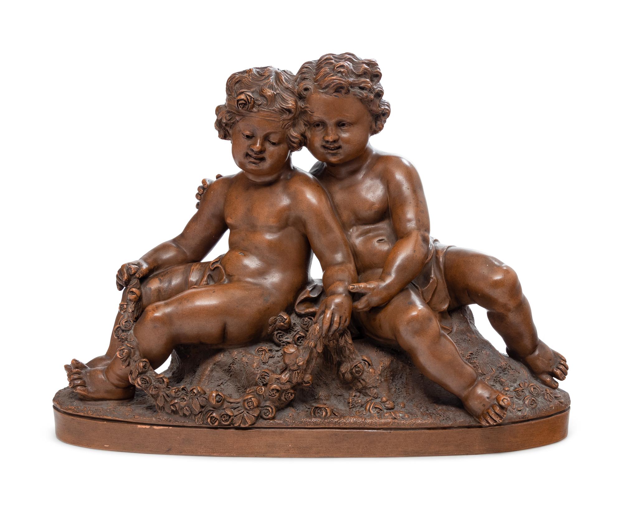 A French Terra Cotta Figural Group