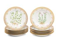 A Set of Twelve Royal Copenhagen Flora Danica Dinner Plates
