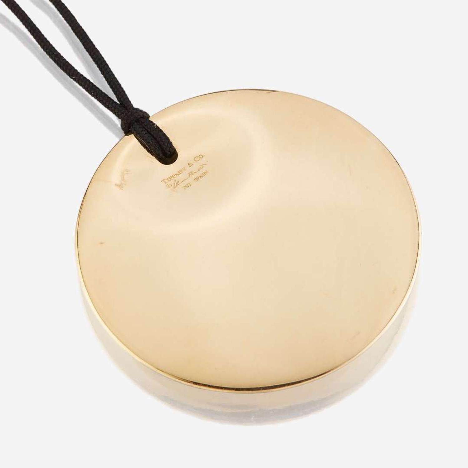 An eighteen karat gold pendant, Tiffany & Co. Elsa Peretti, Spain