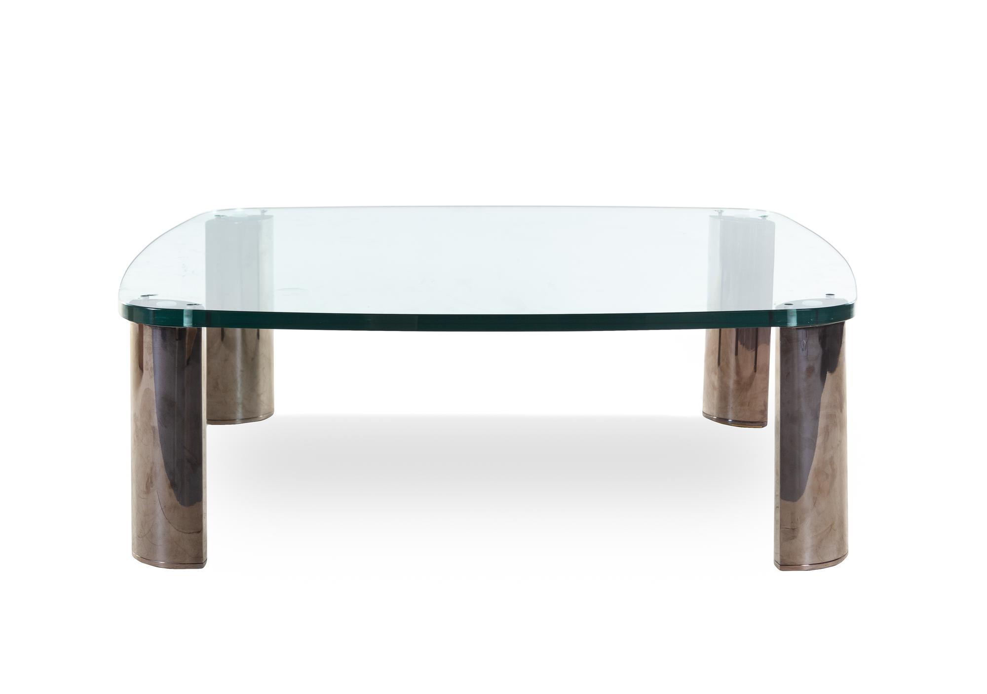 A Modern Brass and Glass Table