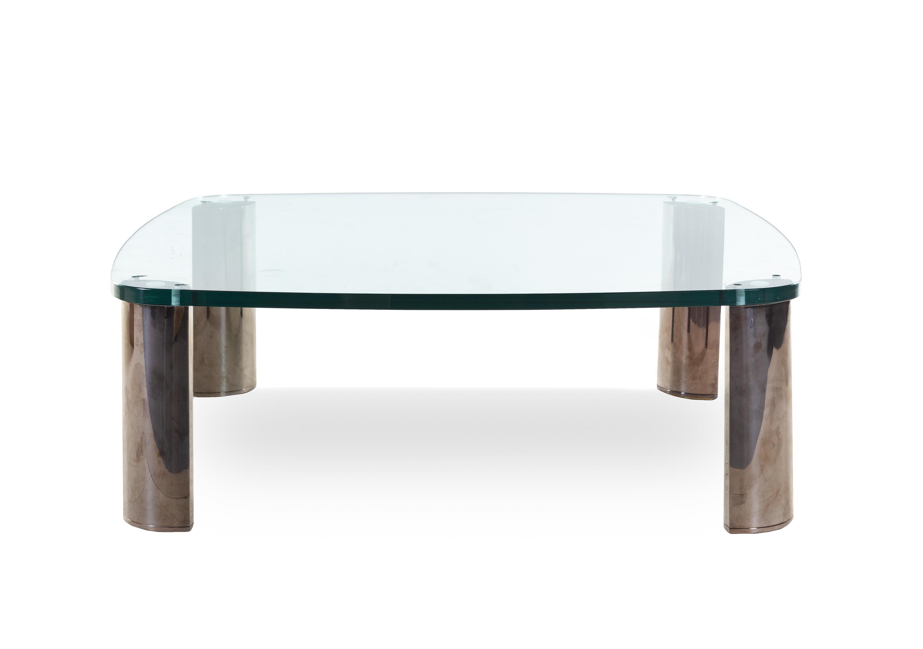 A Modern Brass and Glass Table