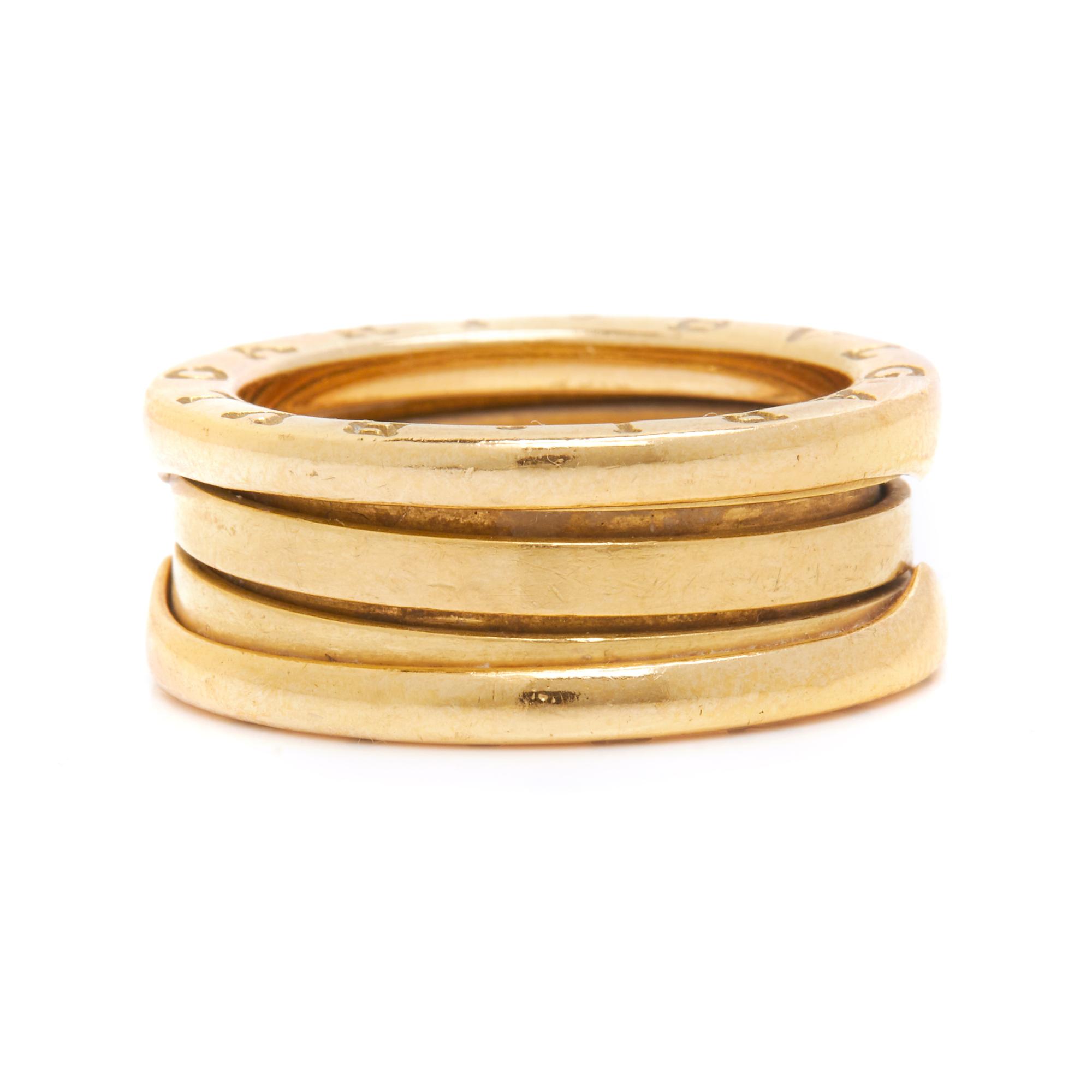 BULGARI, YELLOW GOLD 'B-ZERO' RING