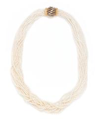 An 18 Karat Yellow Gold, Enamel and Cultured Pearl Torsade Necklace, Merrin,