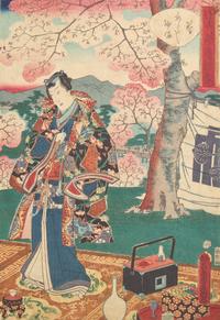 Three Japanese Woodblock Triptychs, including Hiroshige, Hiroshige II and Kunisada