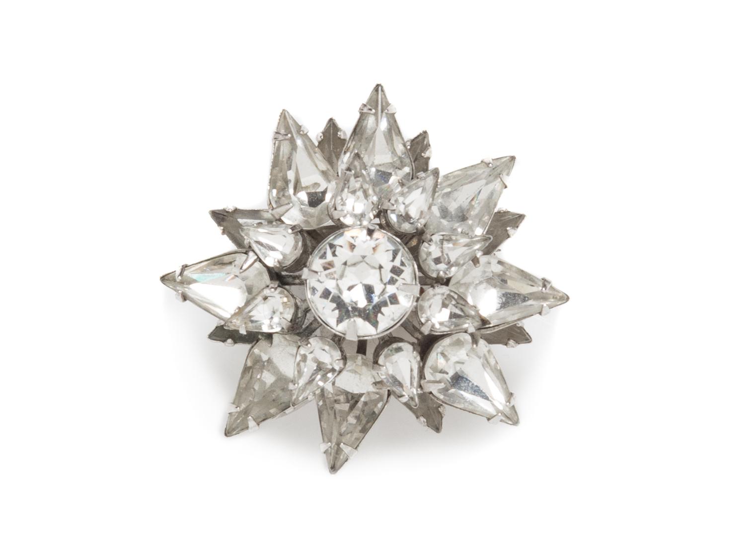 An Eisenberg Rhinestone Brooch, 1.5" x 1.5".