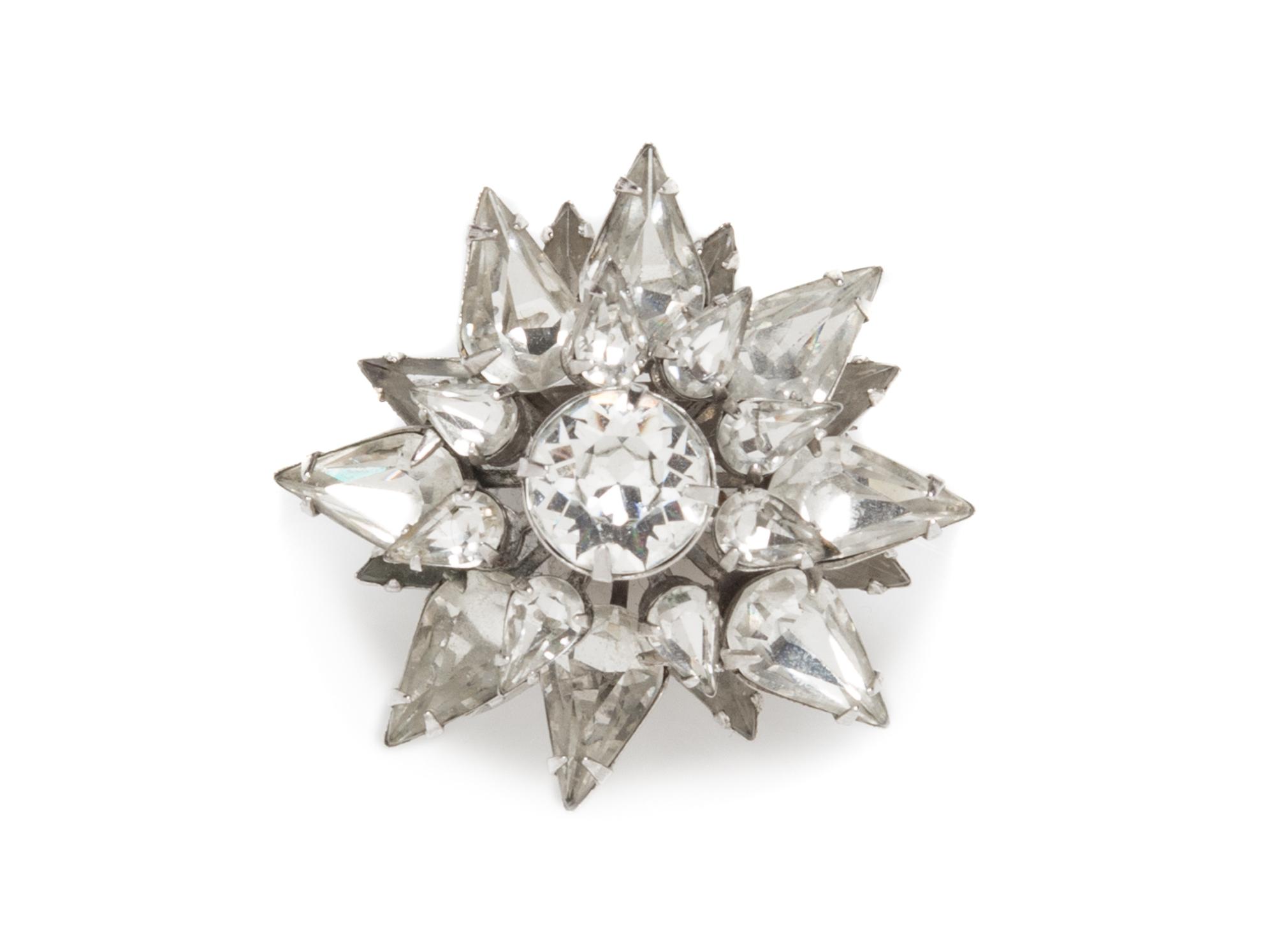 An Eisenberg Rhinestone Brooch, 1.5" x 1.5".