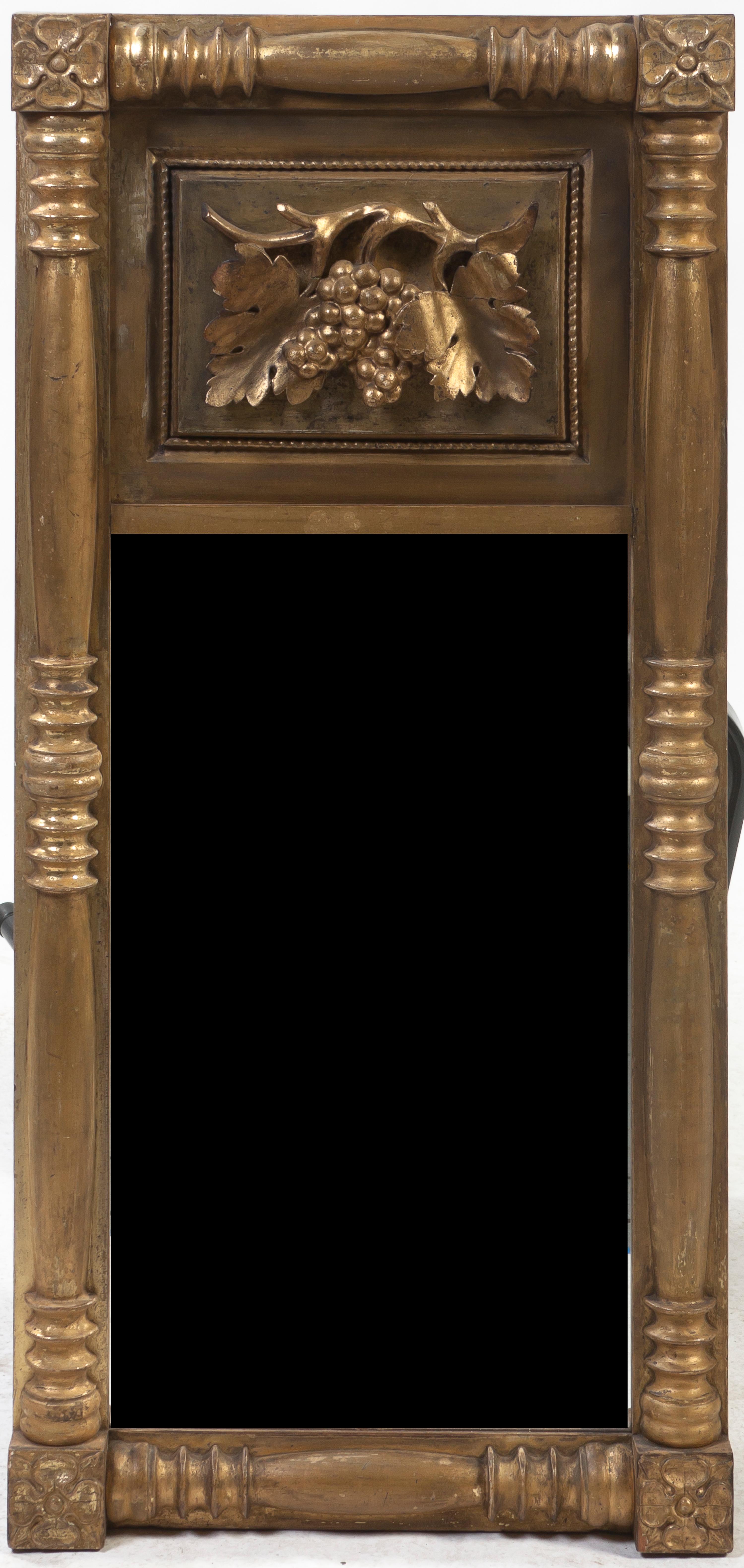 A Federal Style Giltwood Mirror, Height 36 x width 17 inches.
