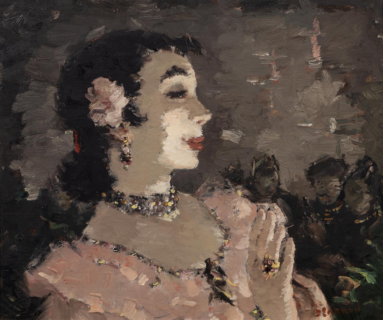 Dietz Edzard, (German, 1893-1963), Lady with Flower in Her Hair