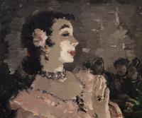 Dietz Edzard, (German, 1893-1963), Lady with Flower in Her Hair
