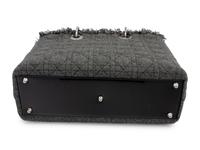 Christian Dior Gray Wool Cannage Medium Lady Dior Bag, 2011