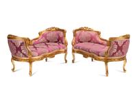 A Pair of Louis XV Style Giltwood Window Seats