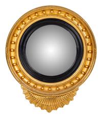 A Regency Style Giltwood Convex Mirror