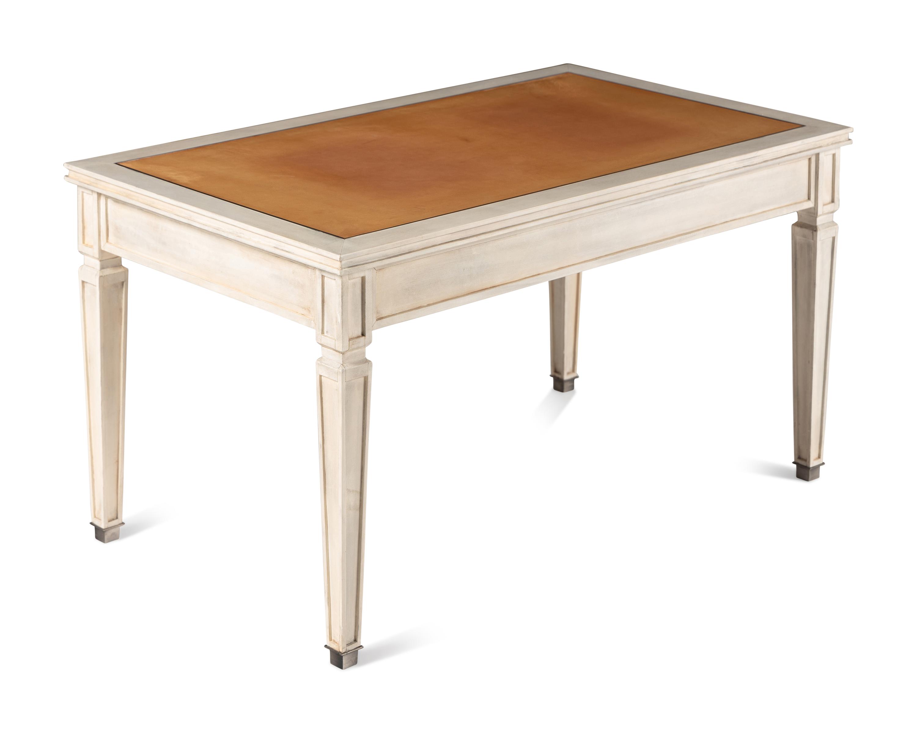 A Custom David Easton-Designed Parchment Veneered Low Table