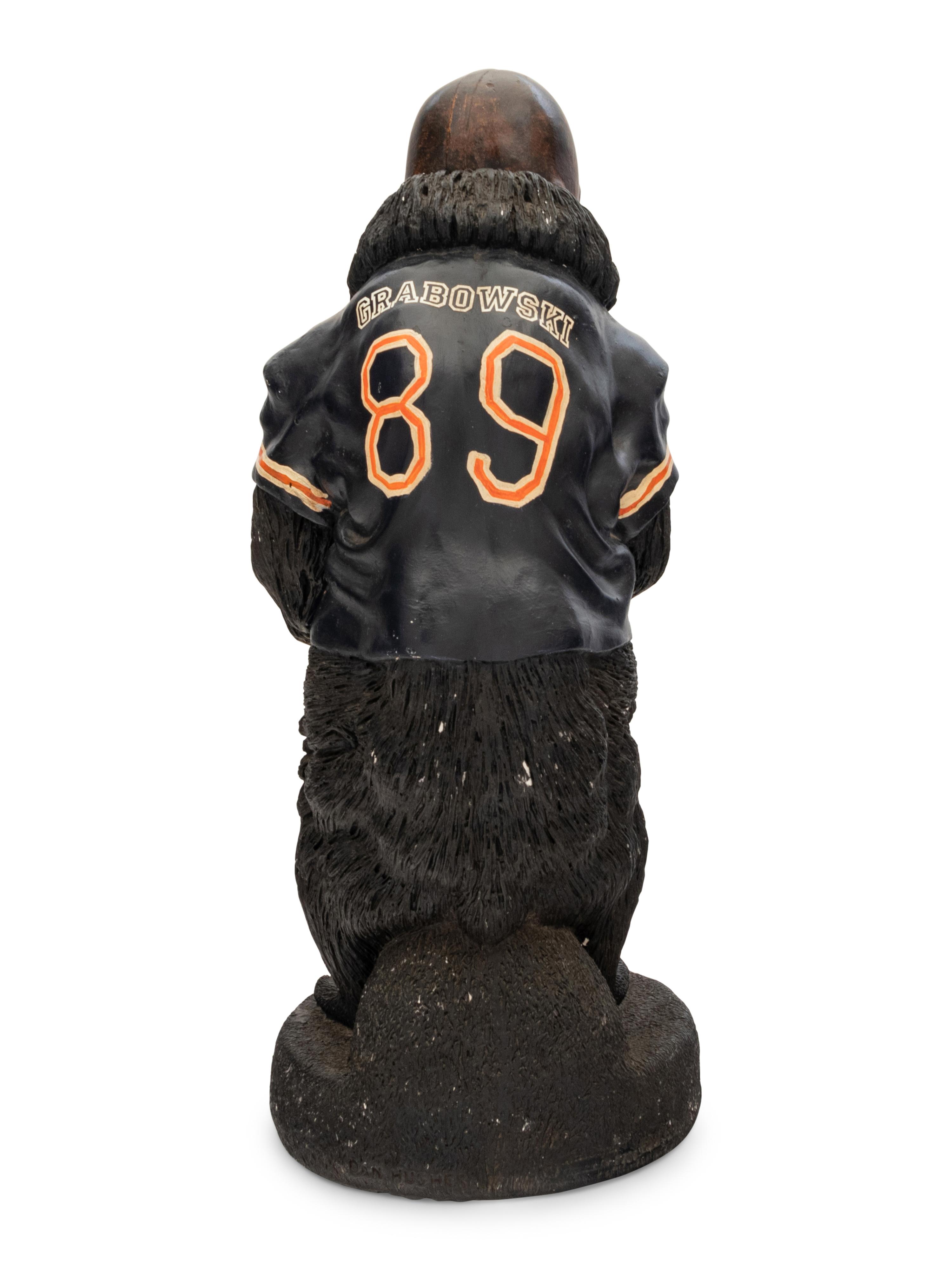 A Carved “Saint Ditka” Bear Head Decorative Piece Formerly Displayed at Mike Ditka's Restaurant