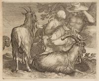 Boetius Adams Bolswert, (Dutch, 1580-1633), Natus Dei, 1632 (6 plates from a portfolio of animals in landscapes after Abraham Bloemaert