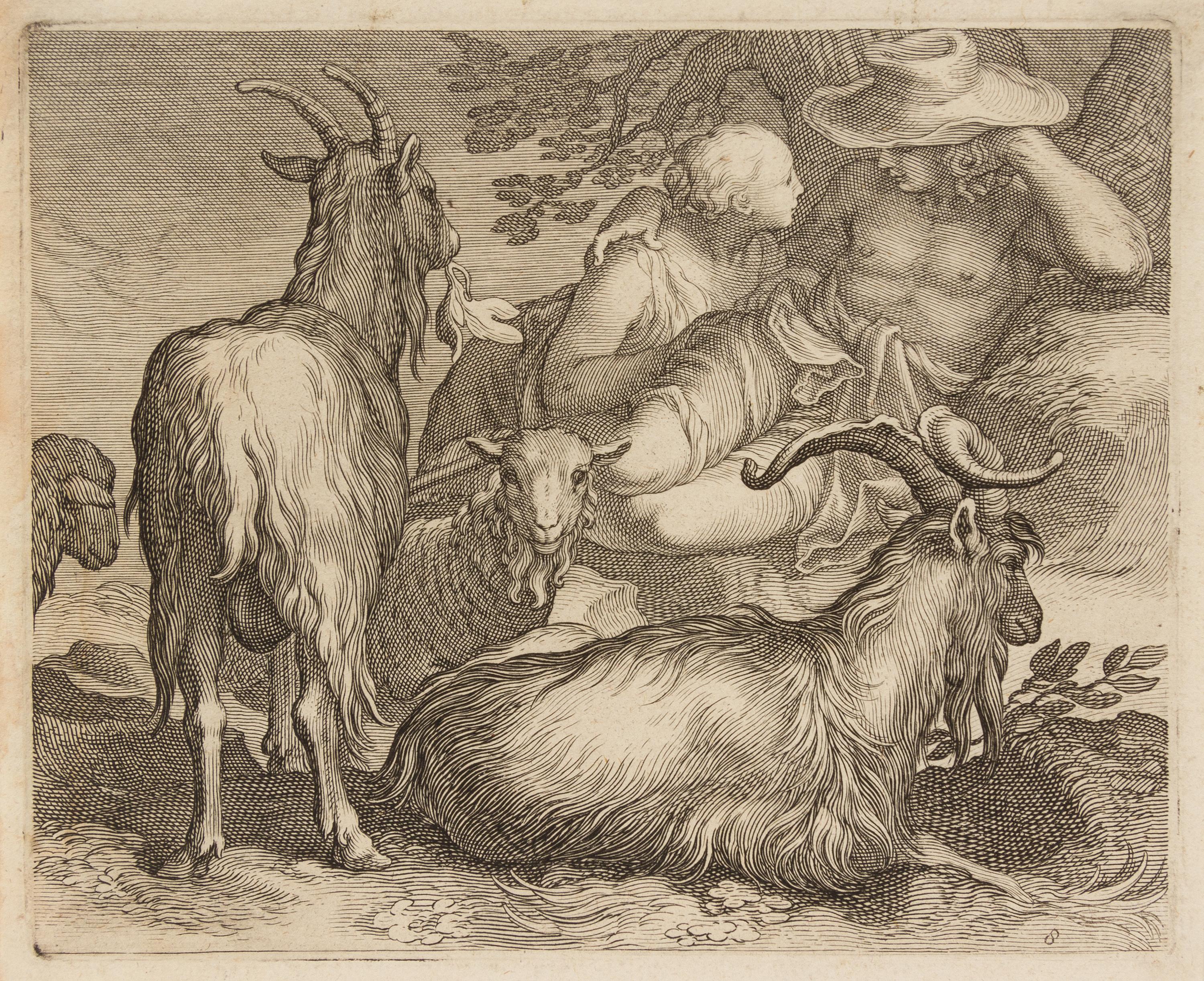 Boetius Adams Bolswert, (Dutch, 1580-1633), Natus Dei, 1632 (6 plates from a portfolio of animals in landscapes after Abraham Bloemaert