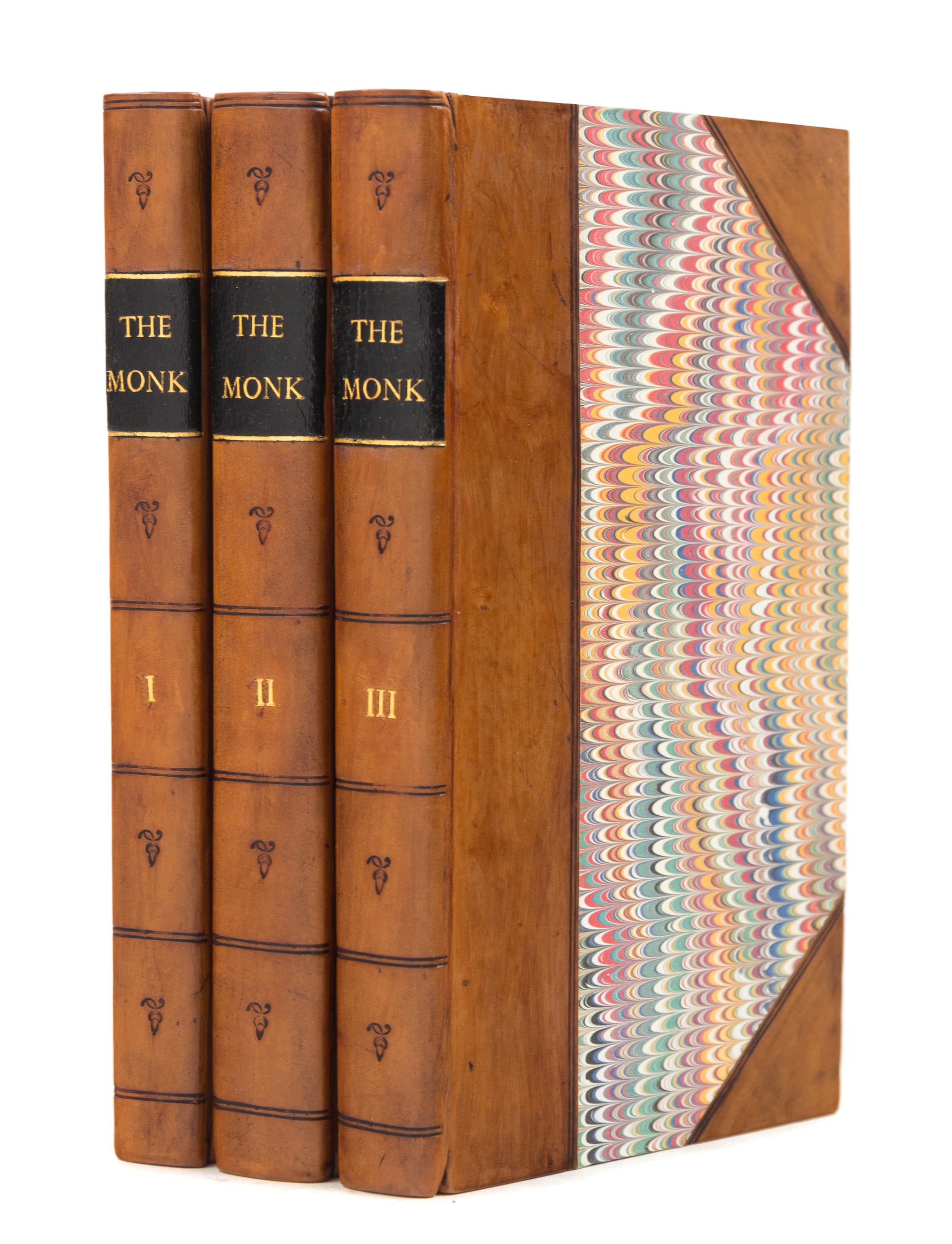 LEWIS, Matthew Gregory (1775-1818). The Monk: Romance. London: for J. Bell, 1796. FIRST EDITION, FIRST ISSUE.