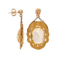 YELLOW GOLD AND YELLOW SAPPHIRE EARRINGS