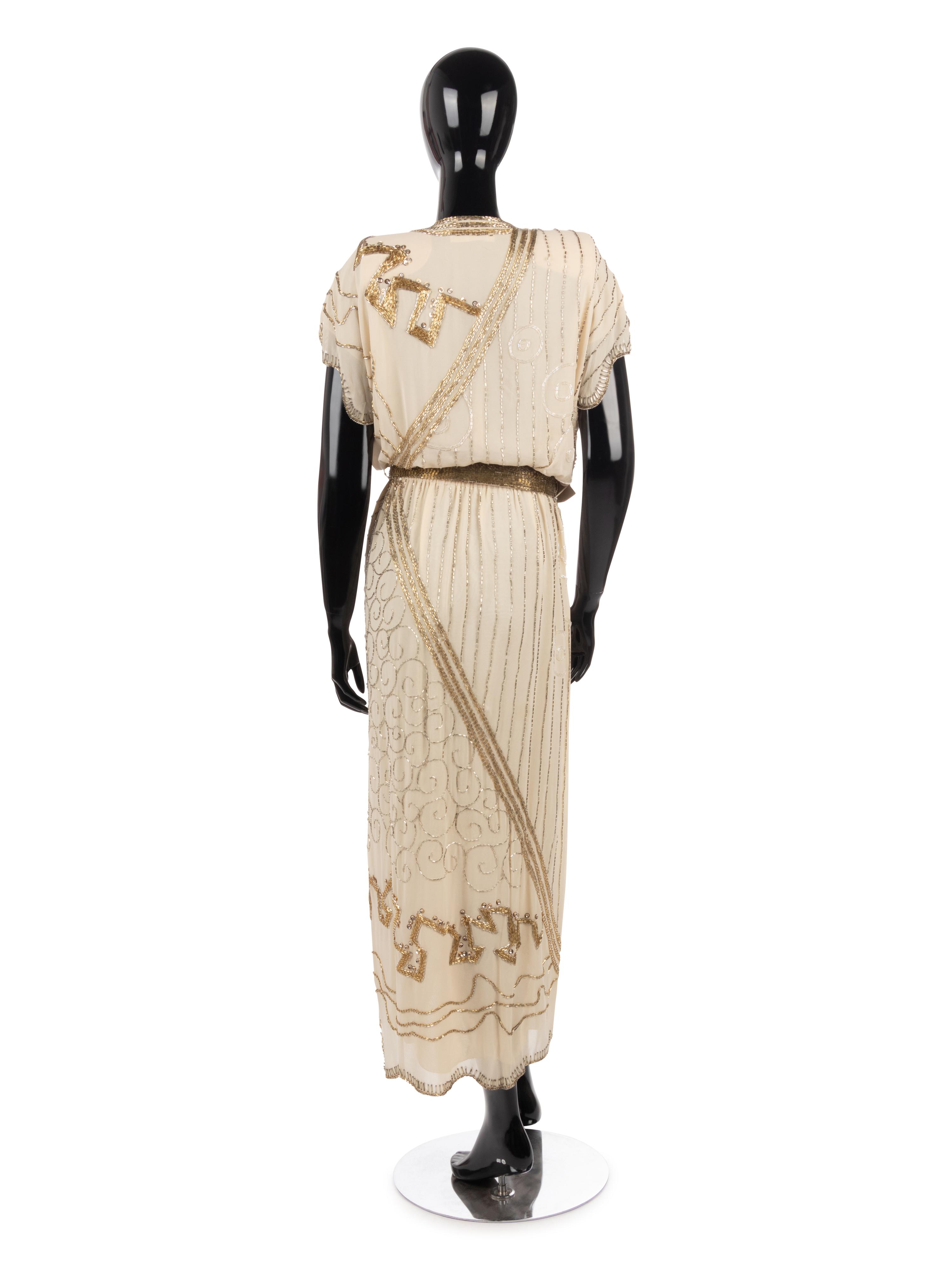 Fabrice Beaded Silk Chiffon Wrap Dress