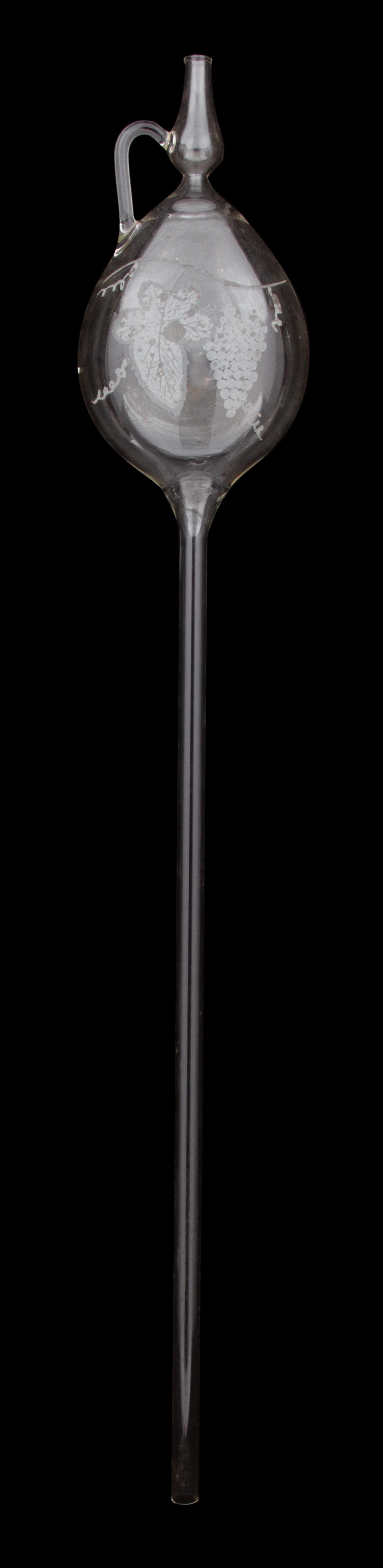 A Continental Etched Glass Wine Funnel Length 33 1/2 inches. — 19TH CENTURY