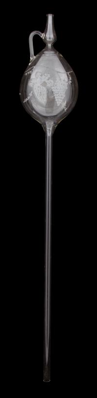 A Continental Etched Glass Wine Funnel Length 33 1/2 inches. — 19TH CENTURY