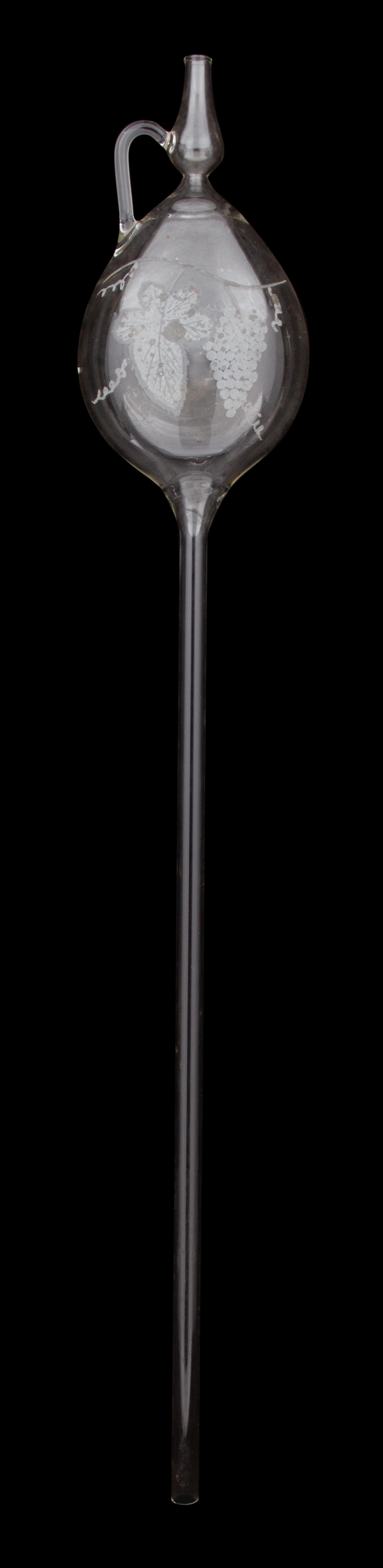 A Continental Etched Glass Wine Funnel Length 33 1/2 inches. — 19TH CENTURY