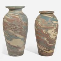 Niloak (American, active 1909-1946) Two Mission Ware Floor Vases, USA, circa 1910s-1920s