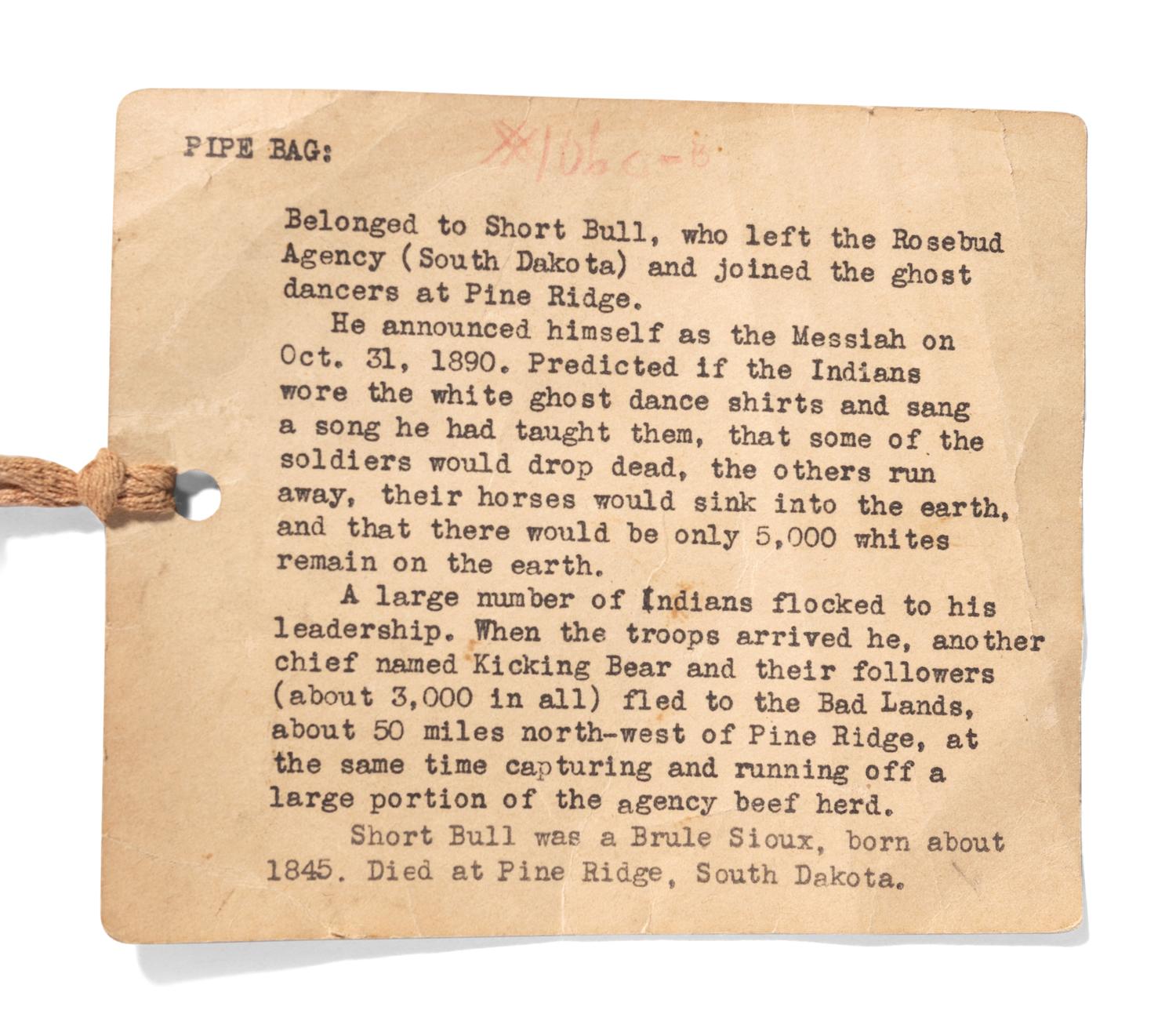 Sioux Beaded Hide Tobacco Bag, with Documentation