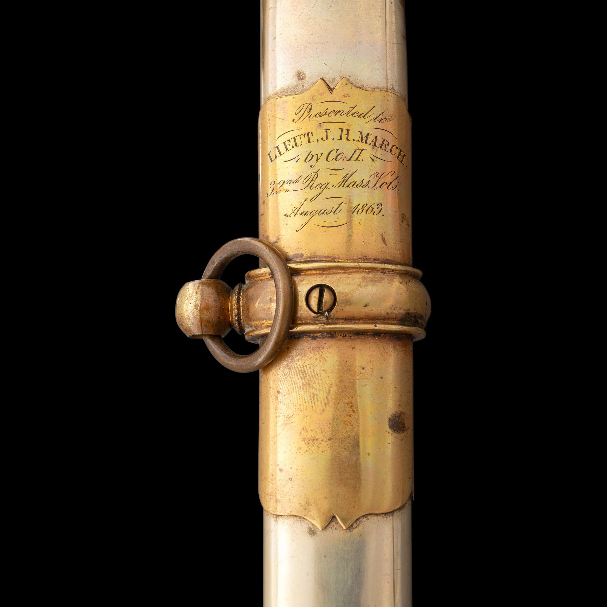 Silver Gripped Schuyler, Hartley & Graham Presentation Sword of Lt. James March - 32nd Mass Infantry