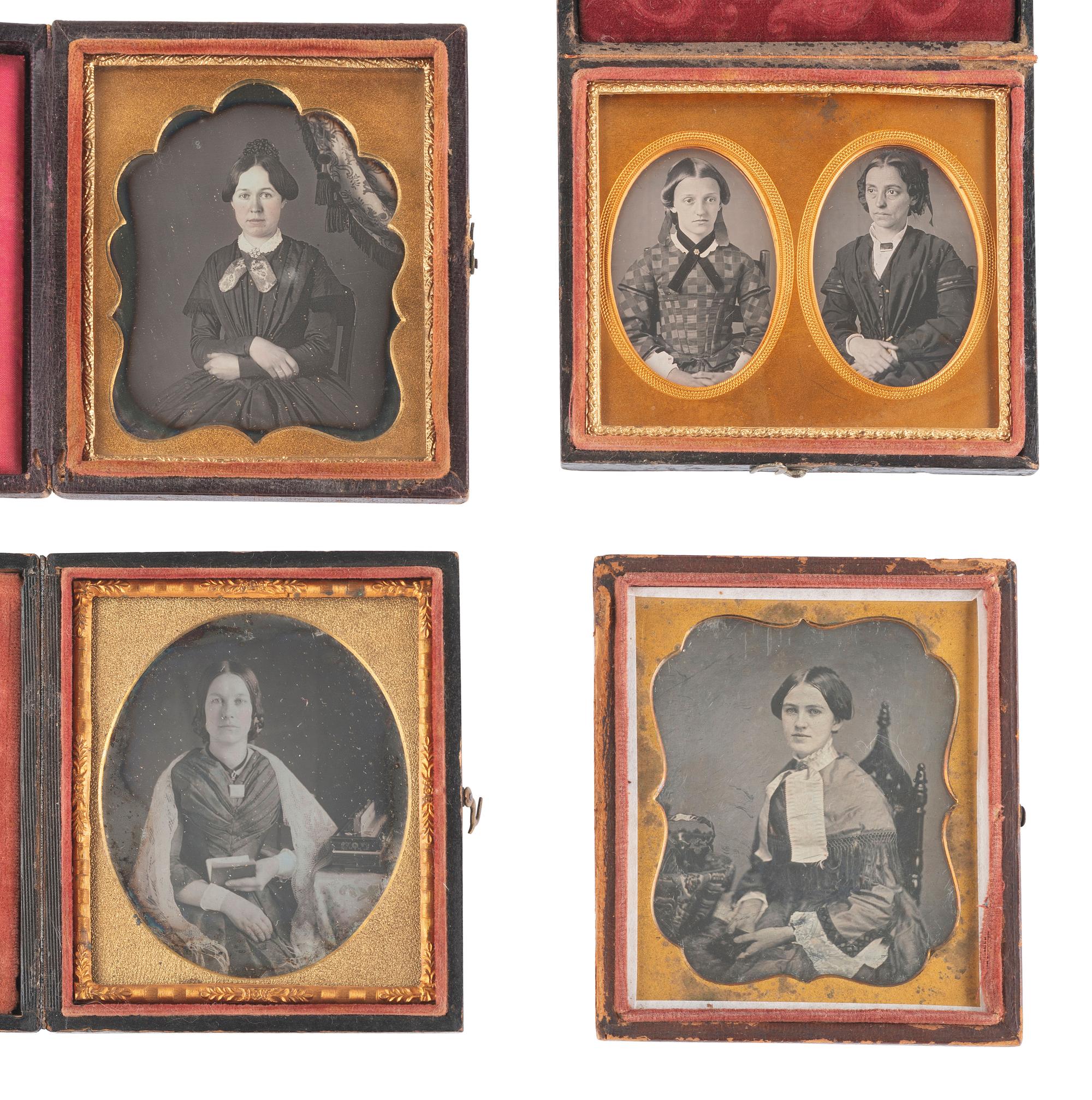 [EARLY PHOTOGRAPHY]. 12 daguerreotypes having interesting housings or attributes.