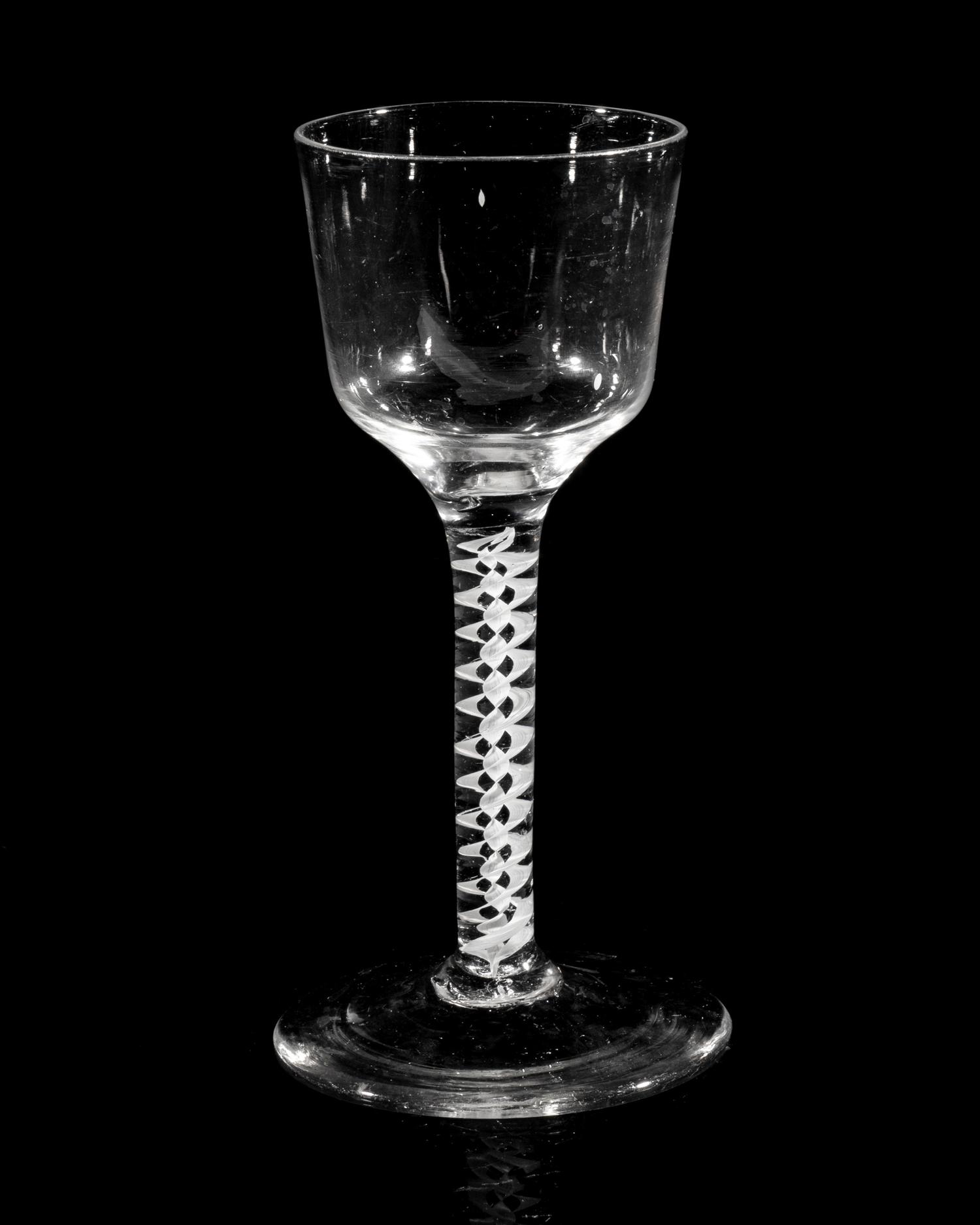 An English Opaque Twist Wine Glass